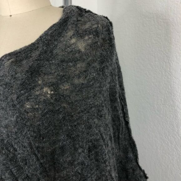Yigal Azrouel Distressed Coccoon Dolman Batwing Wool Sweater - Picture 8 of 13